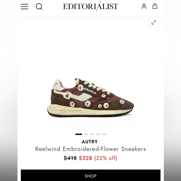 Autry Shoes - Autry Reelwind Embroidered low Sneakers flowers - ebony and white